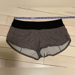 lululemon athletica grey and Black Speed Up Shorts